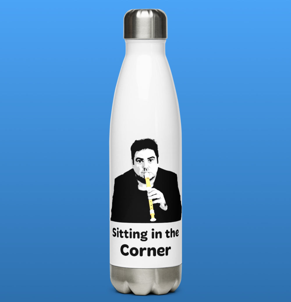 Richard Lindesay Sitting in the Corner Stainless steel water bottle